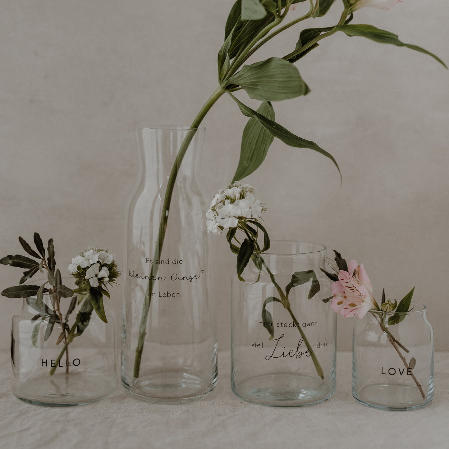 Vase aus Glas groß Liebe - Eulenschnitt -