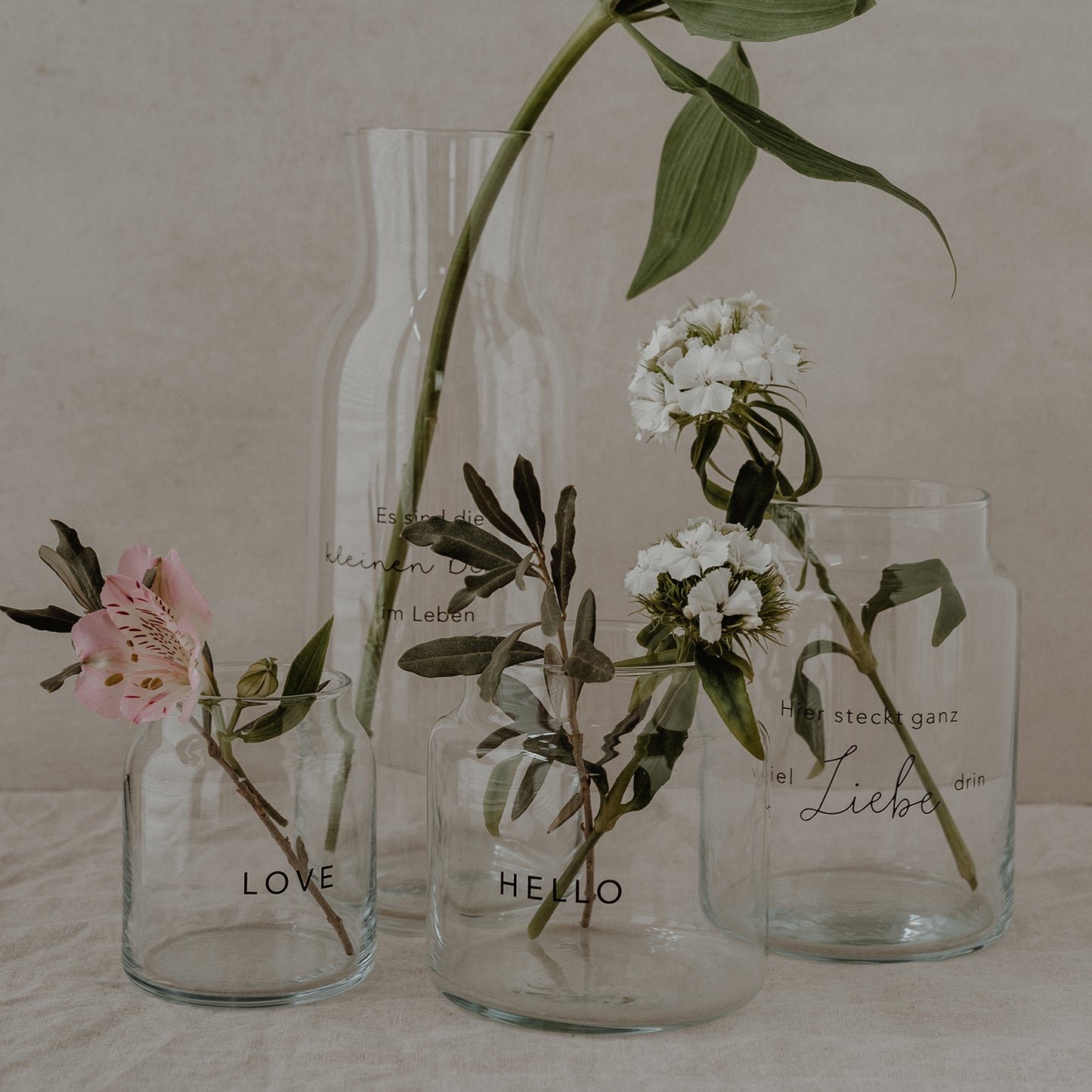 Vase aus Glas groß Liebe - Eulenschnitt -